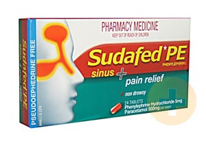Sudafed PE Sinus + Pain Relief 20