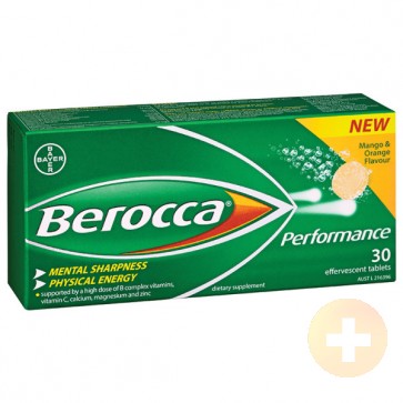 Berocca Performance Mango and Orange Effervescent Tablets 30