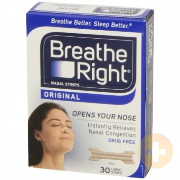 Breathe Right Nasal Strips Large Tan 30