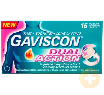 Gaviscon Dual Action Peppermint Chewable Tablets 16