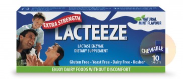 Lacteeze Extra Strength Chewable Tablets 10