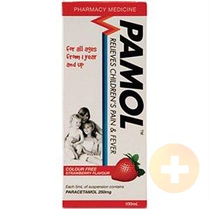 Pamol All Ages Strawberry Colour Free 100ml