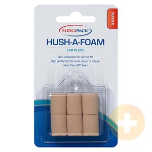 Surgi Pack Hush A Foam Ear Plugs 3 Pairs