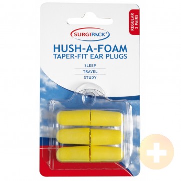Surgi Pack Hush A Foam Ear Plugs 3 Pairs
