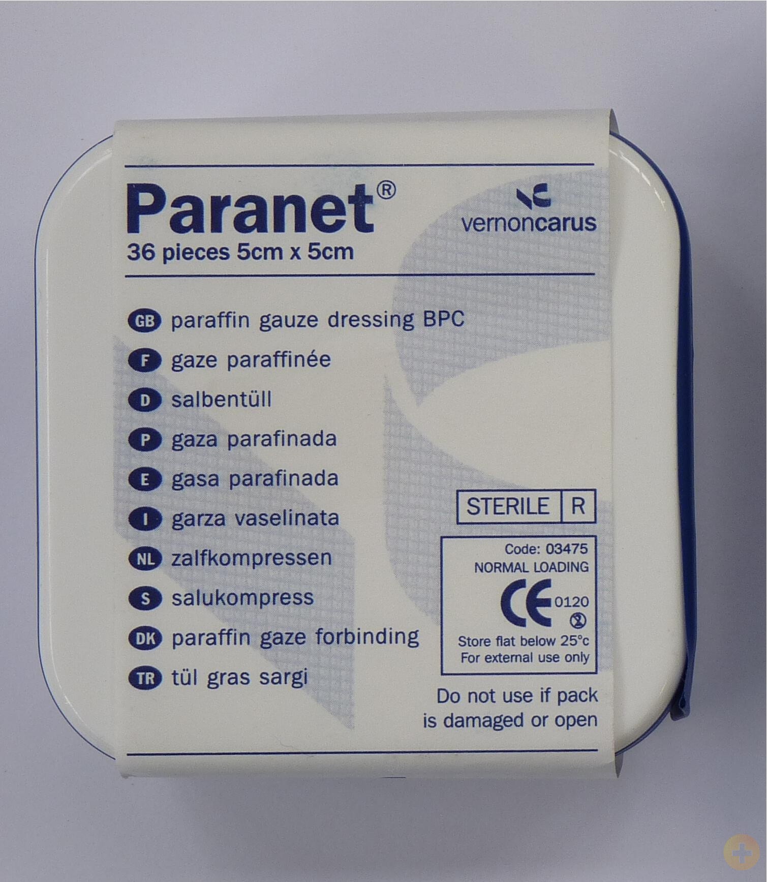 Paranet Paraffin Gauze Dressing 5cm x 5cm
