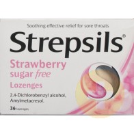 Strepsils Sugar Free Lozenges Strawberry 36